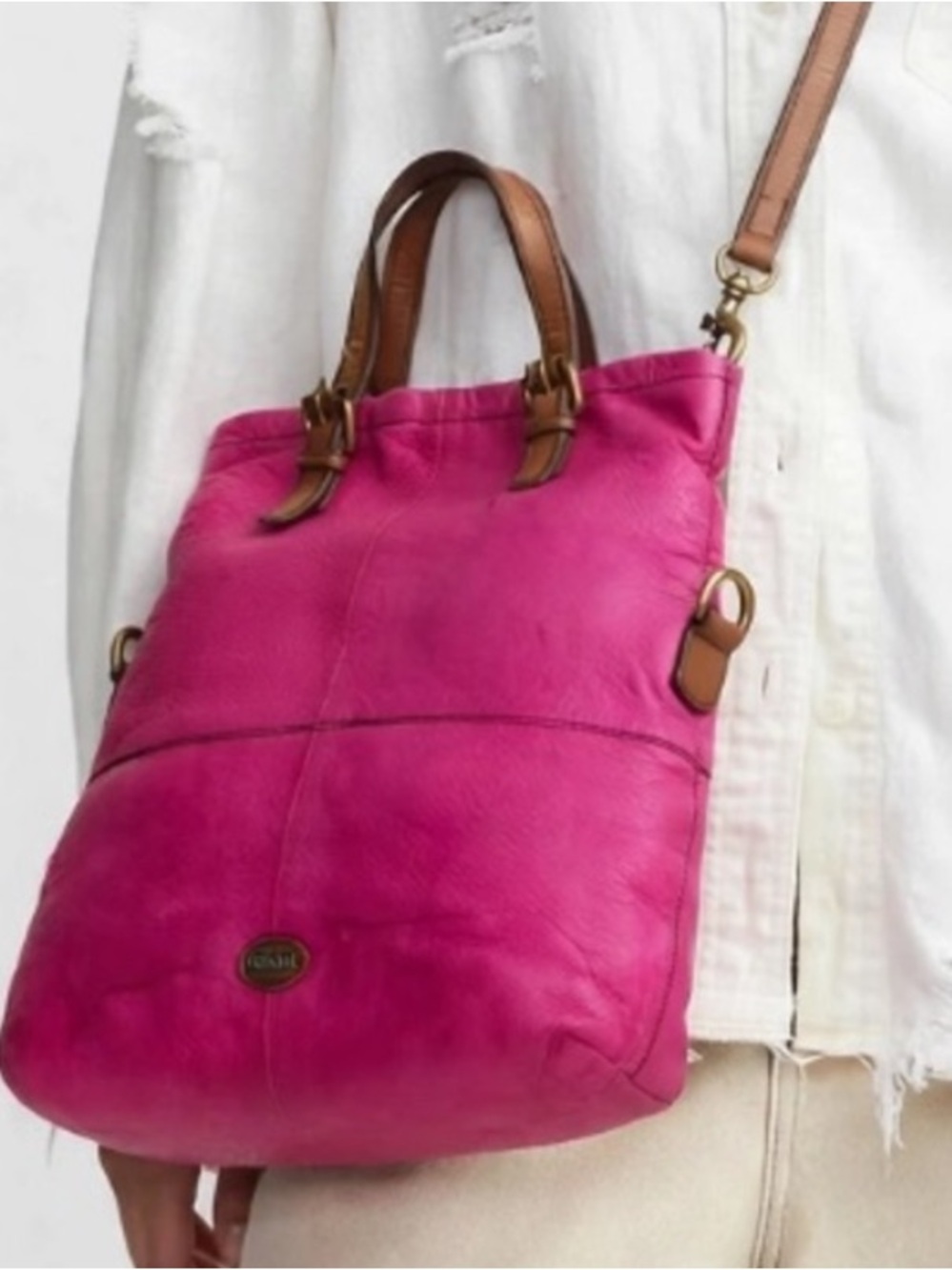 Fossil large leather crossbody